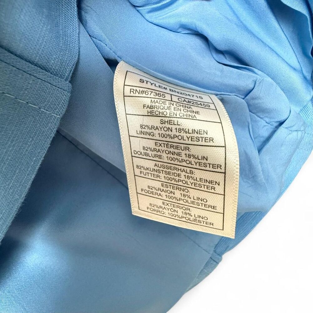 Steve Madden Linen Blend Corset Crop Top Boned Bustier Blue S - Picture 5 of 8